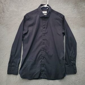 Sebastien James Collection Button Up Shirt Mens Medium Black Slim Fit
